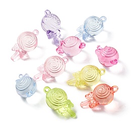 Honeyhandy Transparent Acrylic Pendants, Lollipop, Mixed Color, 42.5x22x21.5mm, Hole: 3mm, about 70pcs/bag