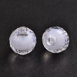 Honeyhandy Transparent Acrylic Beads, Bead in Bead, Faceted, Round, Clear, 10mm, Hole: 2mm, about 1040pcs/500g