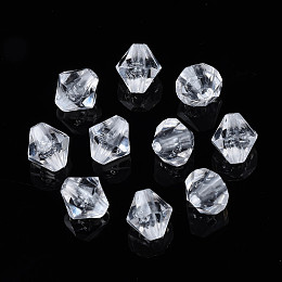 Honeyhandy Transparent Acrylic Beads, Faceted, Bicone, Clear, 8x8mm, Hole: 1.5mm, about 2330pcs/500g