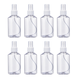 Honeyhandy 150ml Refillable PET Plastic Spray Bottles, Empty Pump Bottles for Liquid, Clear, 5.3x13.5cm, Capacity: 150ml(5.07 fl. oz)