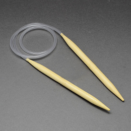 Honeyhandy Rubber Wire Bamboo Circular Knitting Needles, More Size Available, Light Yellow, 780~800x12.0mm