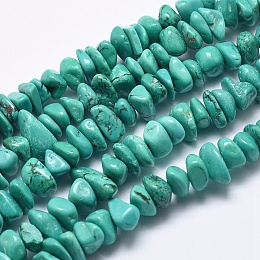 Honeyhandy Natural Howlite Beads Strands, Dyed & Heated, Nuggets, 9~18x8~12x2~6mm, Hole: 2mm, 15.7 inch(40cm)