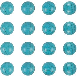 ARRICRAFT 100PCS 8mm Synthetic Turquoise Gemstone Flat Back Stone Cabochons Craft Findings for DIY Jewelry Making-Half Round