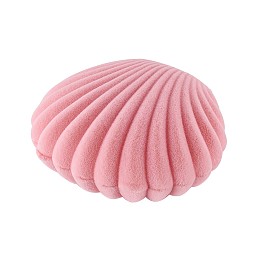 Honeyhandy Velvet Necklace Boxes, Shell Shape, Jewelry Box for Girls, Gift Box, Pink, 5.3x5.85x2.9cm