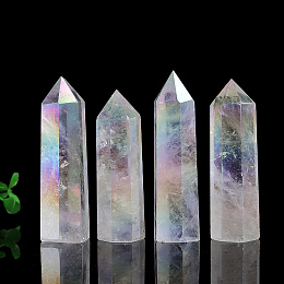 Honeyhandy Natural Quartz Crystal Home Decorations, Display Decoration, Healing Stone Wands, for Reiki Chakra Meditation Therapy Decors, Hexagon Prism, 50~60mm