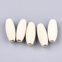 Honeyhandy Unfinished Natural Wooden Beads, Long Oval Wood Beads, Oval, Old Lace, 24.5x9.5~10mm, Hole: 3.5~4mm