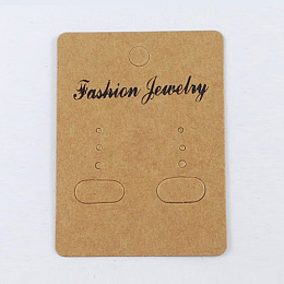 Honeyhandy Paper Earring Display Card, Rectangle, Goldenrod, Size: about 67mm long, 50mm wide