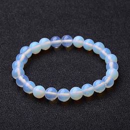 Honeyhandy Opalite Beaded Stretch Bracelets, 2 inch(5.2cm)