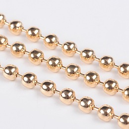 Honeyhandy Iron Ball Bead Chains, Soldered, Light Gold, 3.2mm