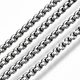 Honeyhandy 304 Stainless Steel Venetian Chains, Box Chains, Unwelded, Stainless Steel Color, 2x2x1mm