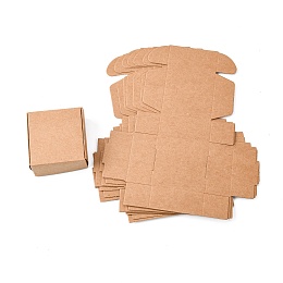 Honeyhandy Kraft Paper Gift Box, Shipping Boxes, Folding Boxes, Square, BurlyWood, 5.5x5.5x2.5cm