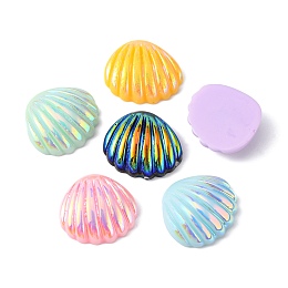 Honeyhandy Resin Cabochons, AB Color, Shell, Mixed Color, 21x19mm