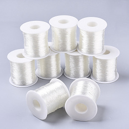 Honeyhandy Round Elastic Crystal Thread, Stretchy Bracelet String, Clear, 0.8mm, about 131.23 yards(120m)/roll