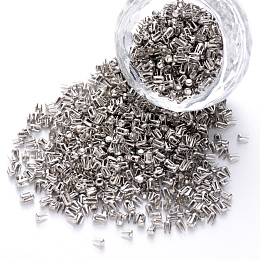 Honeyhandy Steel Four Claw Nail, for Beading Machine, Stainless Steel Color, 3x2mm, about 1800pcs/40g