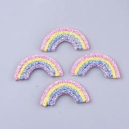 Honeyhandy Non Woven Fabric Costume Accessories, with Sequins/ Paillettes and Plastic, Rainbow, Colorful, 29~30x60~62x5mm