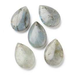 Honeyhandy Natural Labradorite Pendants, Teardrop, 24.5x17x6mm, Hole: 0.5mm