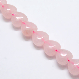 Honeyhandy Heart Natural Rose Quartz Beads Strands, 10x10x5~7mm, Hole: 1mm, about 42pcs/strand, 15.75 inch