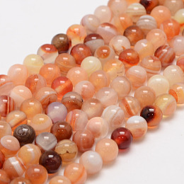 Honeyhandy Natural Sardonyx Beads Strands, Round, Grade A, 6mm, Hole: 1mm, about 62~63pcs/strand, 14.5 inch