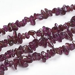 Honeyhandy Natural Garnet Beads Strands, Chips, 1~4x4~7mm, Hole: 0.5~1mm, about 34.25 inch(87cm)