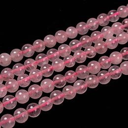 Honeyhandy Natural  Rose Quartz Beads Strands, Round, 6mm, Hole: 1mm, about 65pcs/strand, 15 inch~16 inch