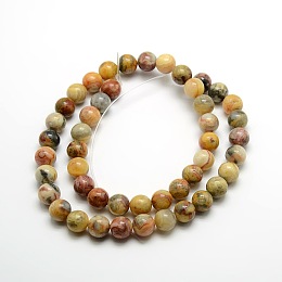 Honeyhandy Round Natural Crazy Agate Beads Strands, 8mm, Hole: 1mm, about 47pcs/strand, 15.7 inch