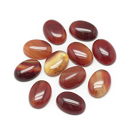 Honeyhandy Natural Agate Cabochons, Dyed, Oval, FireBrick, 18x13x5mm