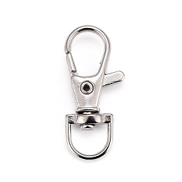 Iron Swivel Lobster Claw Clasps, Swivel Snap Hook, Platinum, 36x14.6x6mm