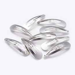 Honeyhandy Iron Snap Hair Clip Findings, Platinum, 48x13mm