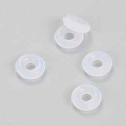 Honeyhandy Rubber O Rings, Donut Spacer Beads, Fit European Clip Stopper Beads, Clear, 6x2mm