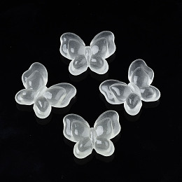 Honeyhandy Luminous Acrylic Beads, Butterfly, Clear, 17.5x21x6mm, Hole: 1.8mm