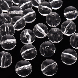 Honeyhandy Transparent Acrylic Beads, Round, Clear, 16x15mm, Hole: 2.8mm