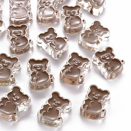 ARRICRAFT Transparent Acrylic Beads, with Enamel, Bear, Camel, 26.5x20x9mm, Hole: 3mm