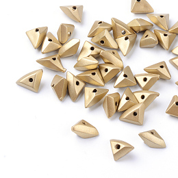 Honeyhandy Plating Opaque Acrylic Beads, Triangle, Gold, 10~11x7x5mm, Hole: 1mm