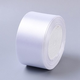 Honeyhandy 2 inch(50mm) White Satin Ribbon Wedding Sewing DIY, 25yards/roll(22.86m/roll)