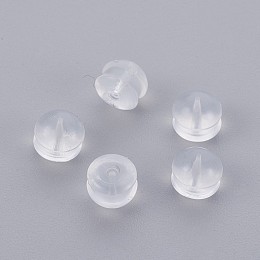 Honeyhandy Silicone Ear Nuts, Earring Backs, 4x5mm, Hole: 1mm