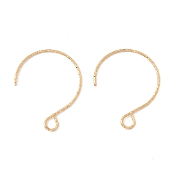 Honeyhandy Ion Plating(IP) 316 Surgical Stainless Steel Earring Hooks, with Horizontal Loops, Golden, 23.5x18mm, Hole: 3x2.6mm, Pin: 0.6mm