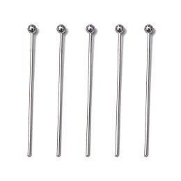 Honeyhandy 304 Stainless Steel Ball Head Pins, Stainless Steel Color, 30mm, Pin: 0.7mm, 21 Gauge, Head: 2mm