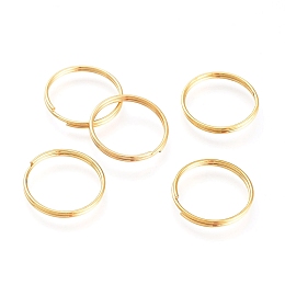 UNICRAFTALE Ion Plating(IP) 304 Stainless Steel Split Rings, Double Loops Jump Rings, Golden, 1.8x15x1.2mm