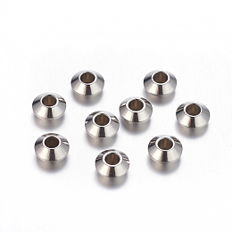 Honeyhandy 304 Stainless Steel Bicone Spacer Beads, Stainless Steel Color, 6x3mm, Hole: 2.5mm