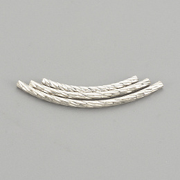 Honeyhandy 925 Sterling Silver Beads, Tube, Silver, 20x1.5mm, Hole: 1mm