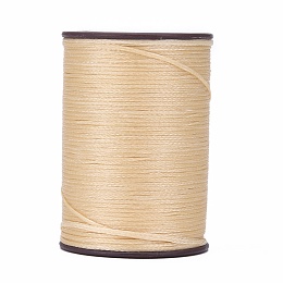 Honeyhandy Flat Waxed Thread String, Micro Macrame Cord, for Leather Sewing Stitching, Navajo White, 0.8mm, about 109.36 yards(100m)/roll