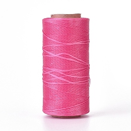 Honeyhandy Waxed Polyester Cord, Micro Macrame Cord, Waxed Sewing Thread, Flat, Fuchsia, 0.8mm, about 284.33 yards(260m)/roll