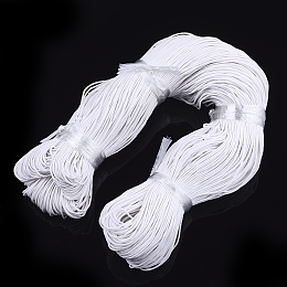 Honeyhandy Waxed Cotton Cord, White, 1mm, about 360yard/bundle(330m/bundle)