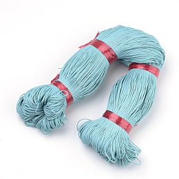 Honeyhandy Waxed Cotton Cord, Sky Blue, 1mm, about 360yard/bundle(330m/bundle)