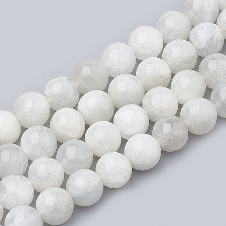 ARRICRAFT Natural Moonstone Beads Strands, Round, 6~7mm, Hole: 1mm, about 60~67pcs/strand, 15.7 inches