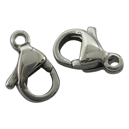 Honeyhandy 316 Surgical Stainless Steel Lobster Claw Clasps, Stainless Steel Color, 9x6x3mm, Hole: 1mm