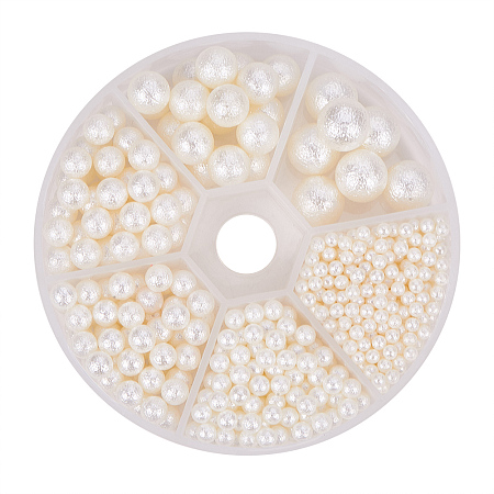 PandaHall Elite About 804 Pieces 6 Sizes No Holes/Undrilled Imitated Pearl Beads for Vase Fillers, Wedding, Party, Home Decoration, Ivory(3mm, 4mm, 5mm, 6mm,8mm, 10mm)
