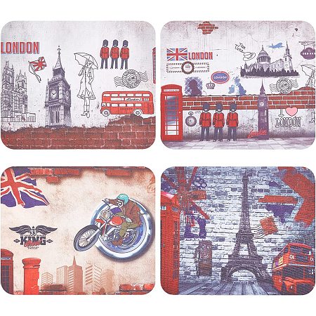 CREATCABIN 20 Pieces Vintage Glasses Microfiber Cleaning Cloth British Flag Tower Design Multicolor Eyeglasses Sunglasses Cleaner Cloth Soft Reusable for Women Girls Wipes Phone Lens Watch