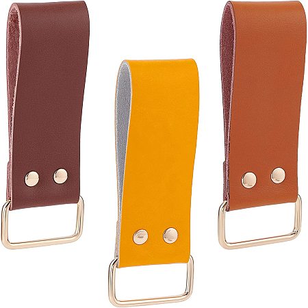 GORGECRAFT 3 Colors 3PCS Tape Measure Holder Tool Leather Belt Clip Loop Drill Impact Tool Holster Heavy Duty Multitool Connectors Accessories for Tape Measure, Drills, Clipped Tools