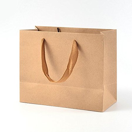 ARRICRAFT 10PCS Kraft Gift Bags Paper Shopping Handle Bags Mechandise, Wedding Favor Bags(11”x15.7” x 4.7”)